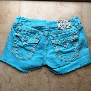 Miss Me Aqua Shorts